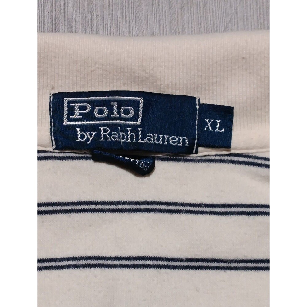 Vntg Polo Ralph Lauren Mens XL Blue White Pony Terry Cloth Polo Shirt - Picture 2 of 5